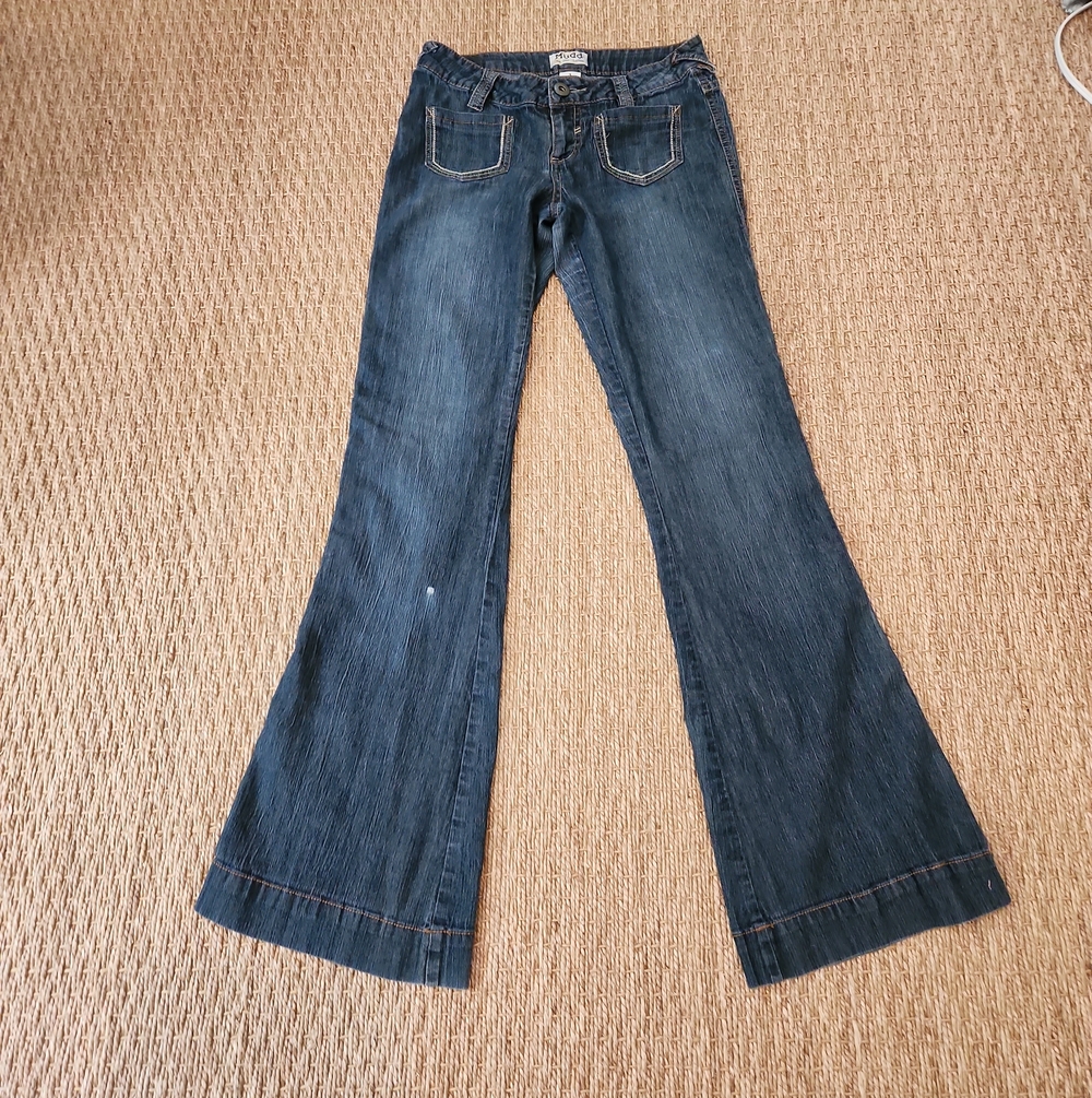 Mudd Jeans Dark Blue Flared Jeans Size 3